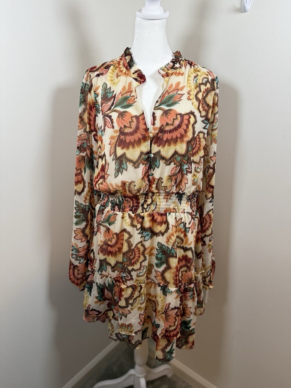 Autres Filles Women’s Dress Women’s Size XL Floral Ruffle Boho Cottagecore